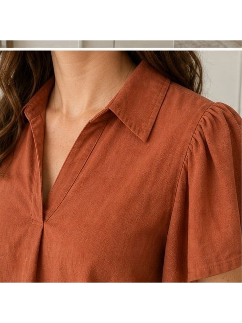 Rust Ruffle Blouse - Picture 4 of 6